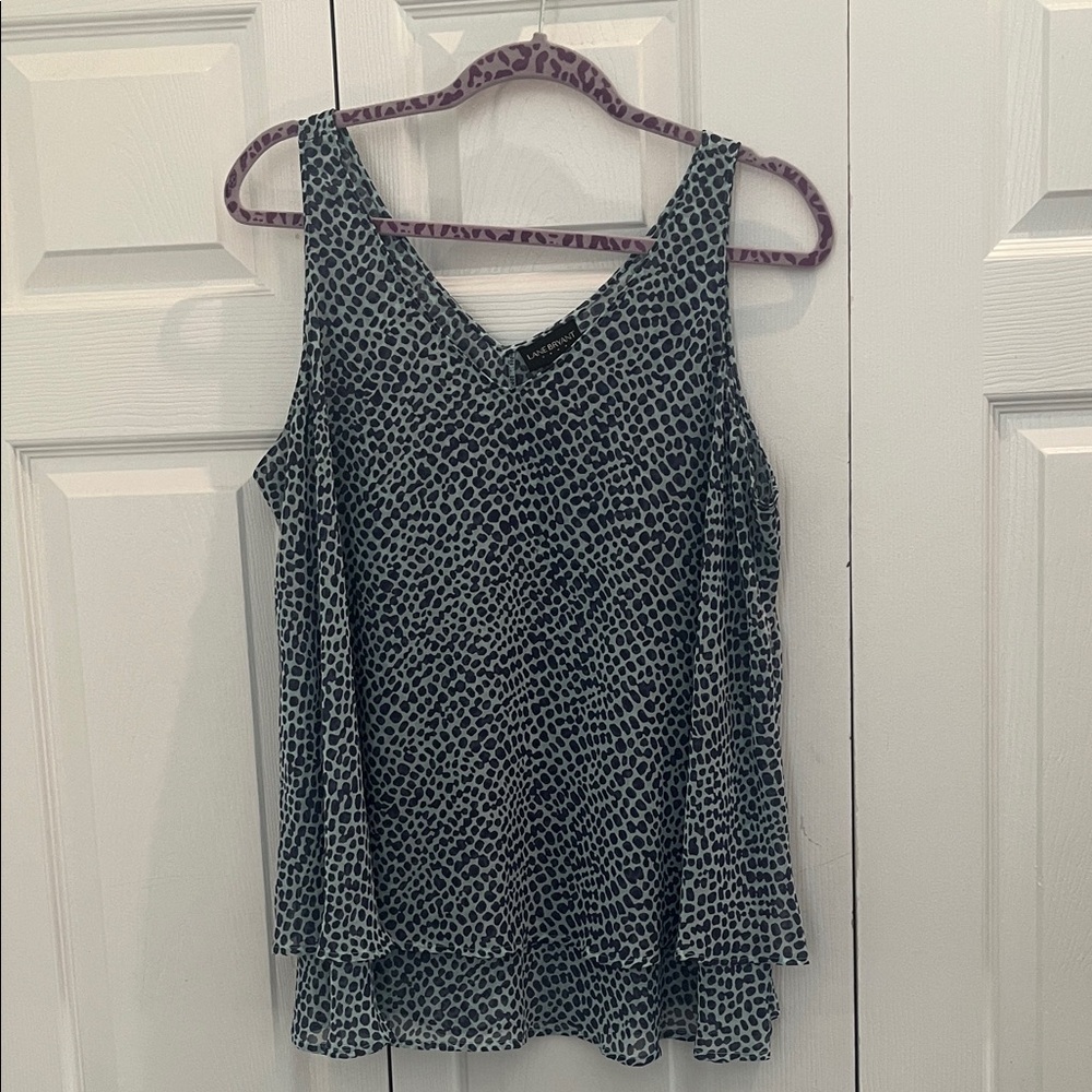 Lane Bryant Black and White Patterned Blouse